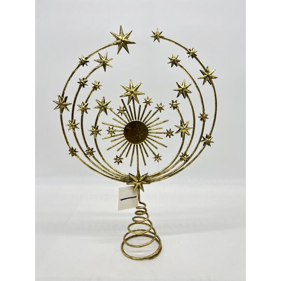 Anthropologie Hedy Tree Topper Stars Gold Foil Christmas Holiday - Picture 2 of 6
